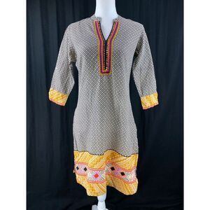 Soch L Indian Kurtis‎ Tunic Sequin Dress High Slit Midi